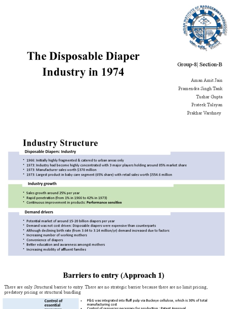 The Disposable Diaper Industry in 1974 Group8 SectionB PDF