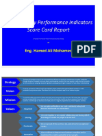 Key Performance Indicators Score Card Report: QCDSM