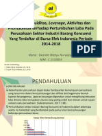 Pengaruh Faktor Internal Terhadap Pertumbuhan Laba Perusahaan Sektor Industri Barang Konsumsi