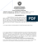 Ficha de Conteudos e Exercicios Eletromagnetismo Forca Magnetica