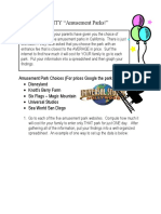 EXCEL ACTIVITY "Amusement Parks!"