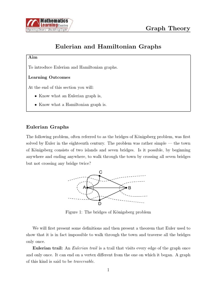 Eulerian vs Hamiltonian Graphs Explained | PDF | Mathematics ...