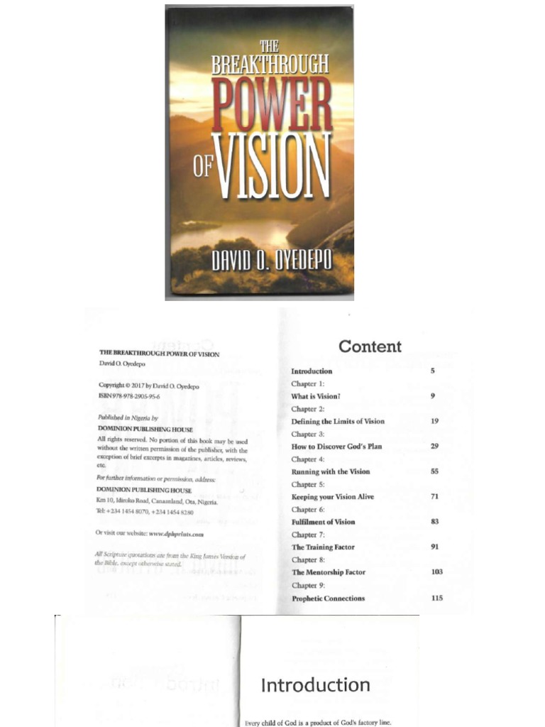 The Breakthrough Power Of Vision David Oyedepo Pdf