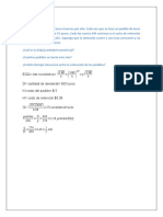 Ejercicio de cálculo de EQQ, pedidos óptimos y costos de inventario para empresa de tapicería