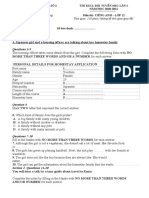 Section A: Listening Section 1:Questions 1-10: Đề thi gồm có 12 trang Thời gian: 150 phút (không kể thời gian giao đề)