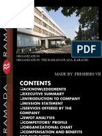 Made By:Freshers Vii: Project Outline: Management of An Organization Organization: The Ramada Plaza, Karachi