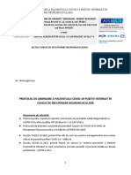 Protocol de Abordare A Pacientului Covid-19 Pozitiv Internat În Clinica de Recuperare Neuromusculară