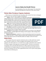 Comprehensive Safety and Health Policies: Policies, Rules, Procedures, Programs, Handbooks