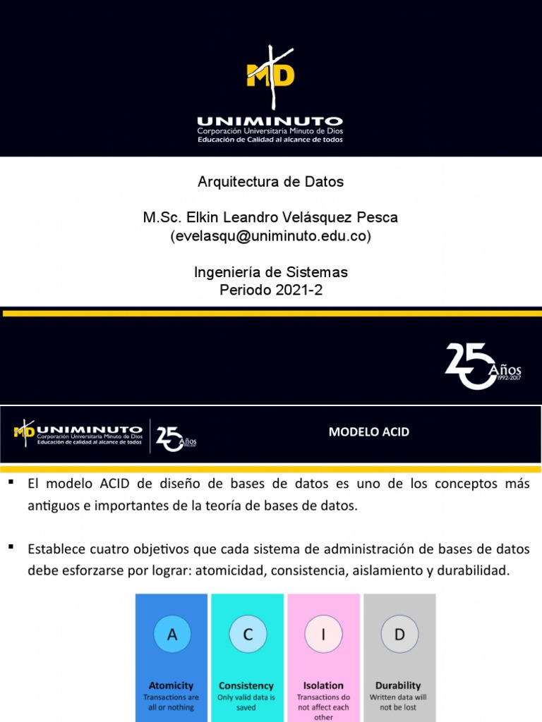 Modelo ACID en Bases de Datos | PDF | Ácido | Bases de datos