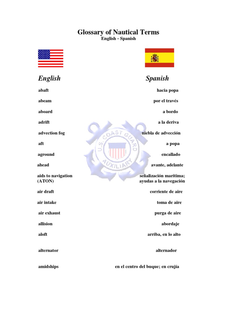 sailboat words in spanish