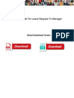 Sample Email For Leave Request To Manager