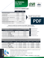 Tarifas Solicitud Primera Vez Certificacion 2021