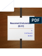 Measurement & Instrumentation (EE-312) : By: Dr. Sufi Tabassum Gul Dee, Pieas
