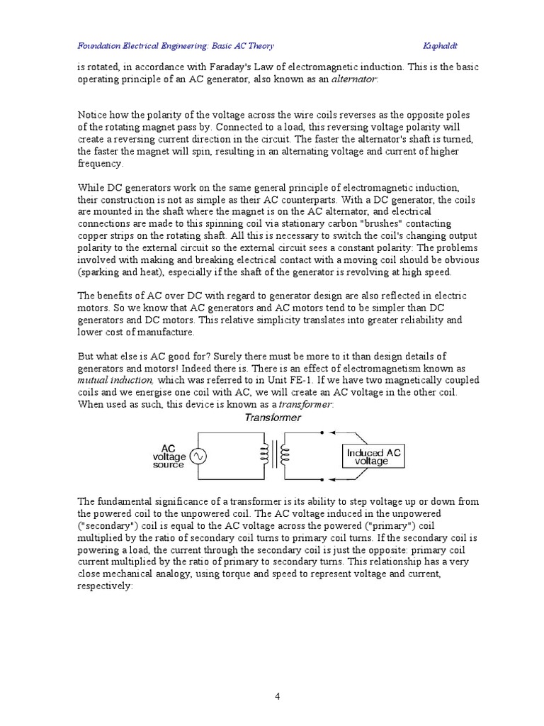 AC Theory in Electrical Engineering | PDF | Inductor | Electric Generator