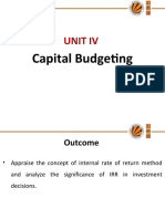 Unit Iv: Capital Budgeting