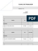 Planilla de trabajadores obra