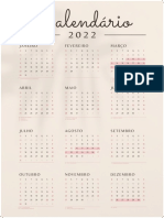Beige Clean and Trendy Calendar 2022 Poster  (1)