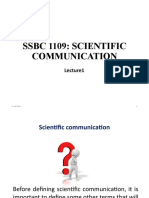 Introduction To Scientific Communication - Lecture 1