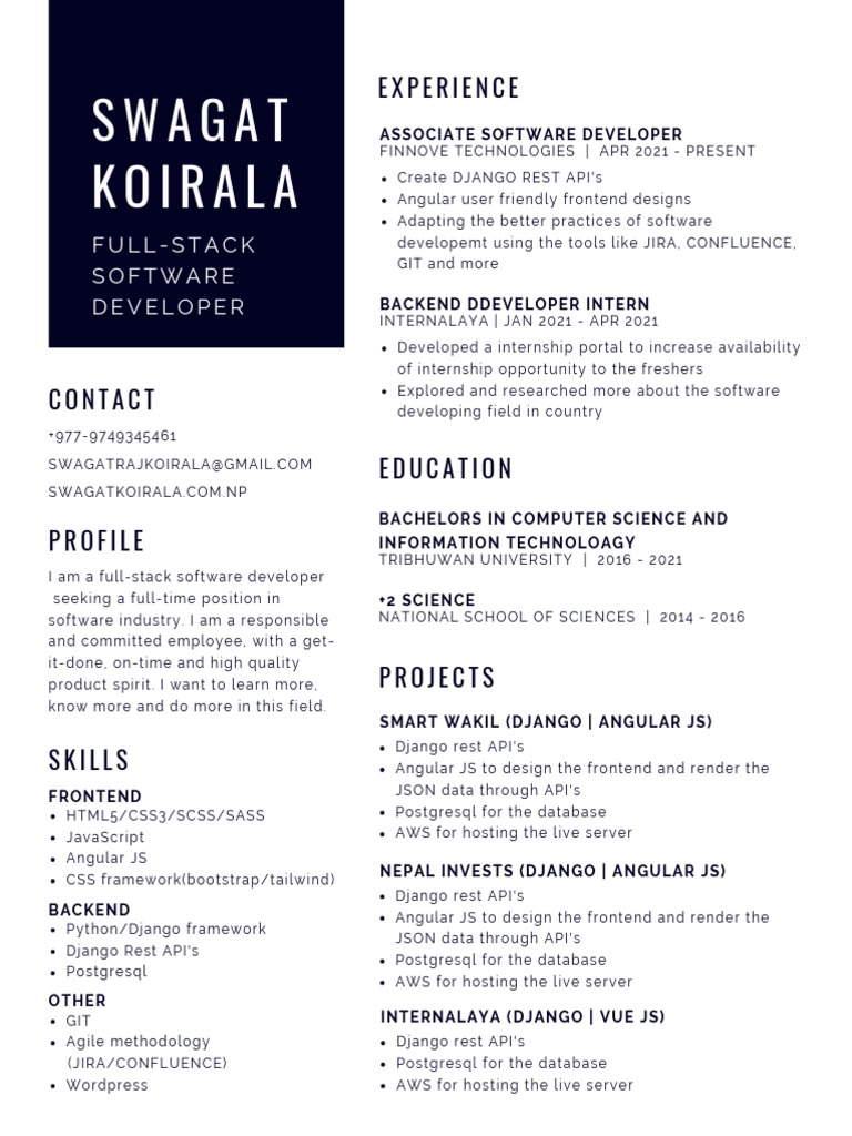 Full-Stack Developer Profile | PDF | Postgre Sql | Computing
