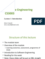 CS3003 Software Engineering Lecture 1 Introduction