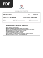  Avaliação de Matemática 
