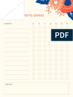 Laranja e Azul-Marinho Floral Tabela de Tarefas Planejador