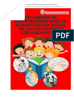 DOCUMENTO DE ORIENTACIONAES PARA LA AFLABETIZACION INICIAL DE LOS ESTUDIANTES CON DISCAPACIDAD-Version Final