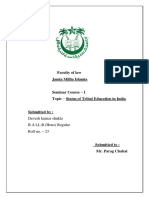 Faculty of Law Jamia Millia Islamia: Seminar Course - I Topic - Status of Tribal Education in India