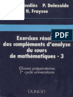 Exercices Résolus Des Compléments D'analyse Du Cours de Mathématiques