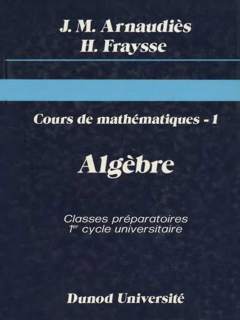 Cours de Mathématiques Algèbre | PDF