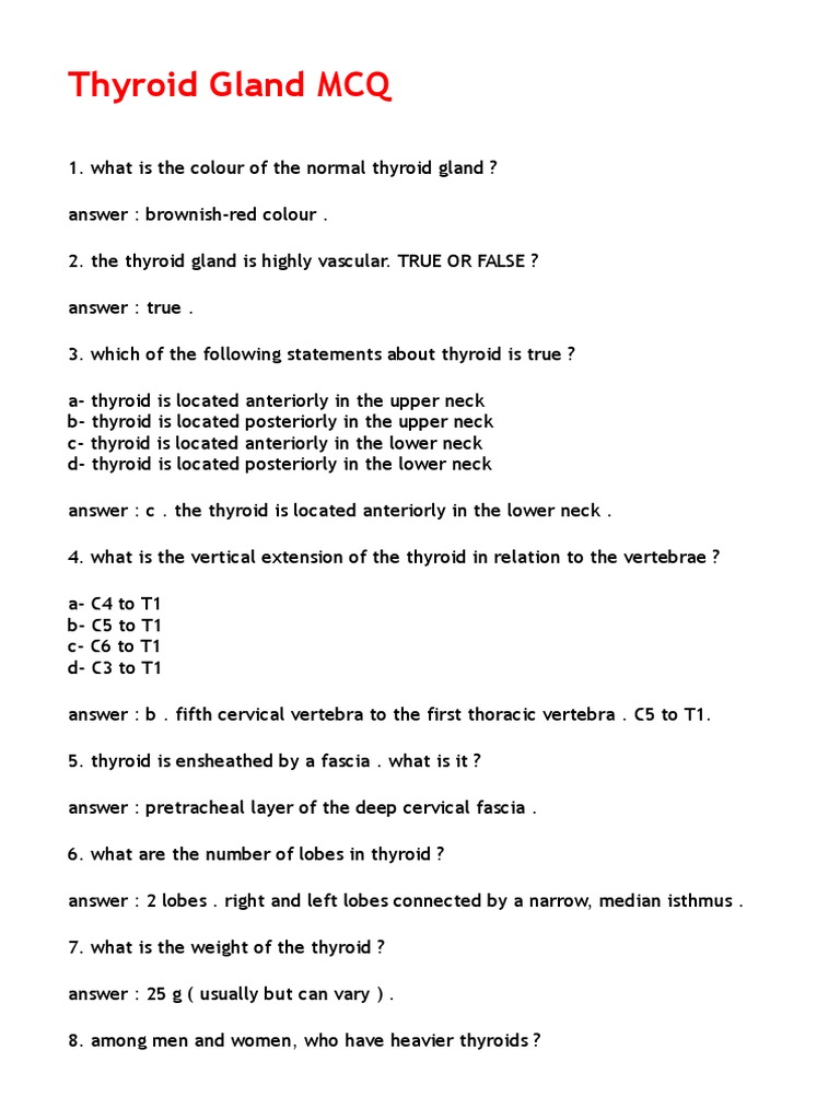 Anatomy And Functions Of The Thyroid Gland A Comprehensive Review In