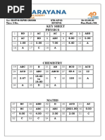 JEE Advanced Practice Papers Keys.