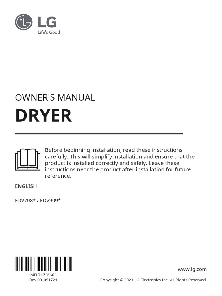 Dryer Owner'S Manual PDF Ac Power Plugs And Sockets Home Appliance