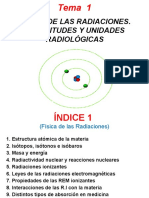 Tema 1 - FÍSICA DE LAS RADIACIONES. MAGNITUDES Y UD. RADIOLÓGICAS
