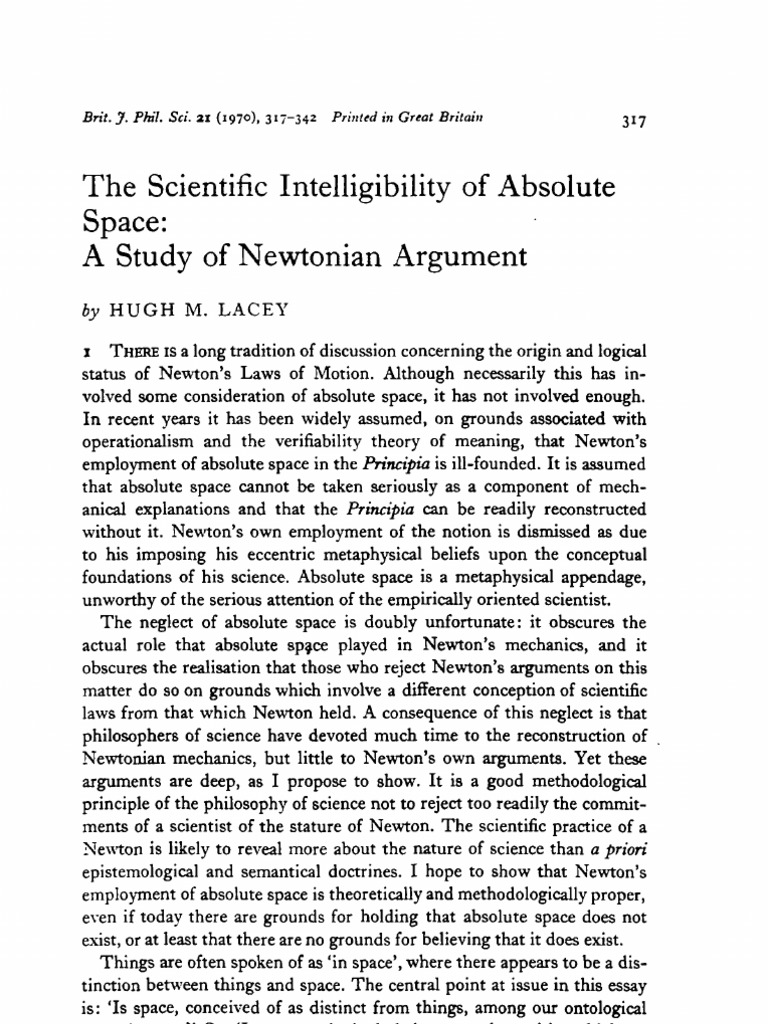 Understanding Newton's Absolute Space | PDF | Space | Motion (Physics)