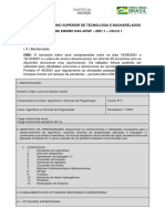 Algoritmos e Técnicas de Programação - PLANO DE ENSINO DAS APNP modelo 2021.1 Ciclo 1