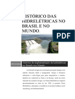 Histórico das Hidrelétricas no Brasil e no Mundo