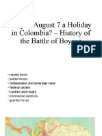 Why Is August 7 A Holiday in Colombia