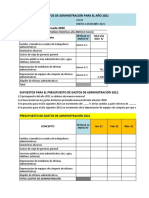 Modelos para Items C.3.3 y C.3.4 Presupuestos de Gastos