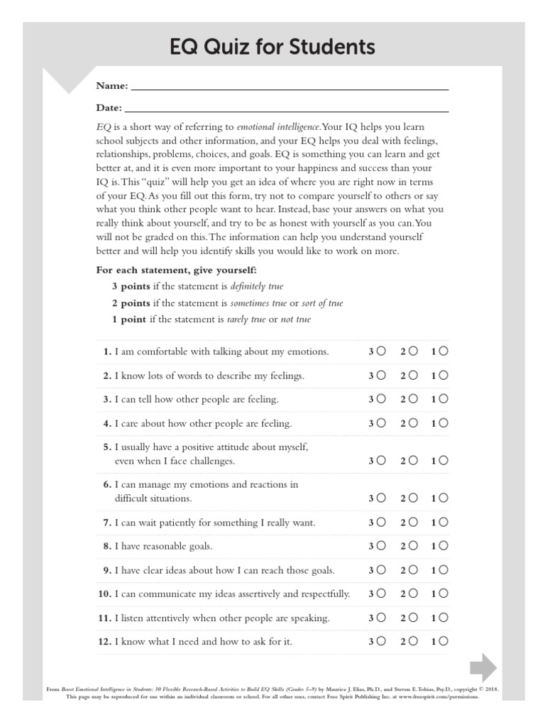 EQ Quiz For Students: Emotional Intelligence Your IQ Helps You Learn ...