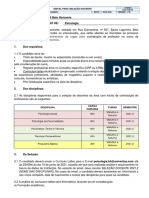 EDITAL PARA SELEÇÃO DE DOCENTE PSICOLOGIA 2021.2