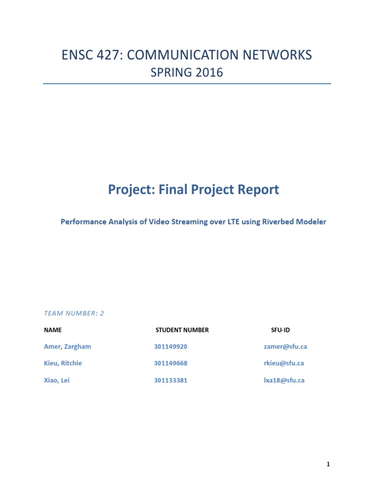 LTE Video Streaming Performance Analysis | PDF | Computer Network ...