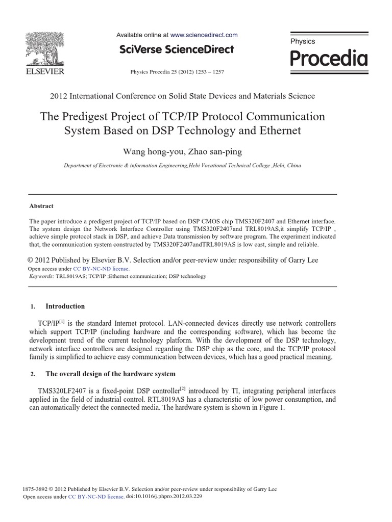 The Predigest Project of TCPIP Protocol Communicat | PDF | Transmission ...