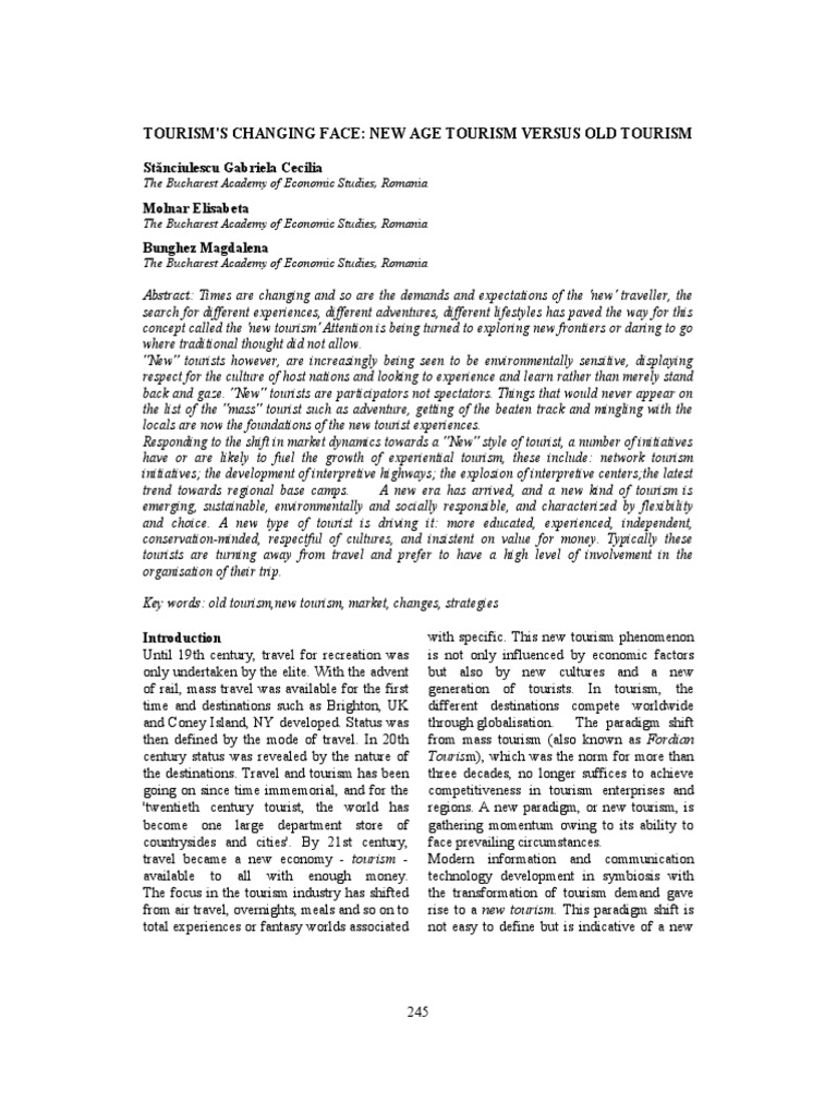 Tourisms Changing Face New Age Tourism Versus Old | PDF | Tourism ...