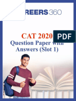 CAT 2020 Question Paper With Answers Slot 1