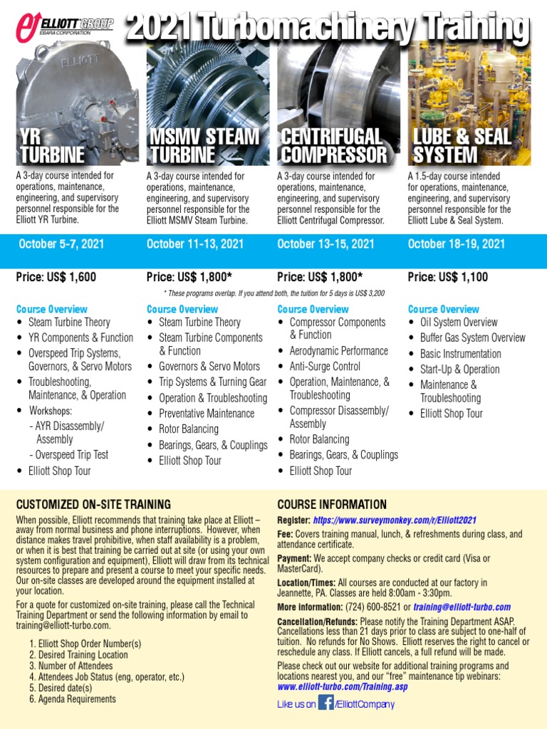 2021 Elliott Classroom Training | PDF | Turbomachinery | Gas Technologies
