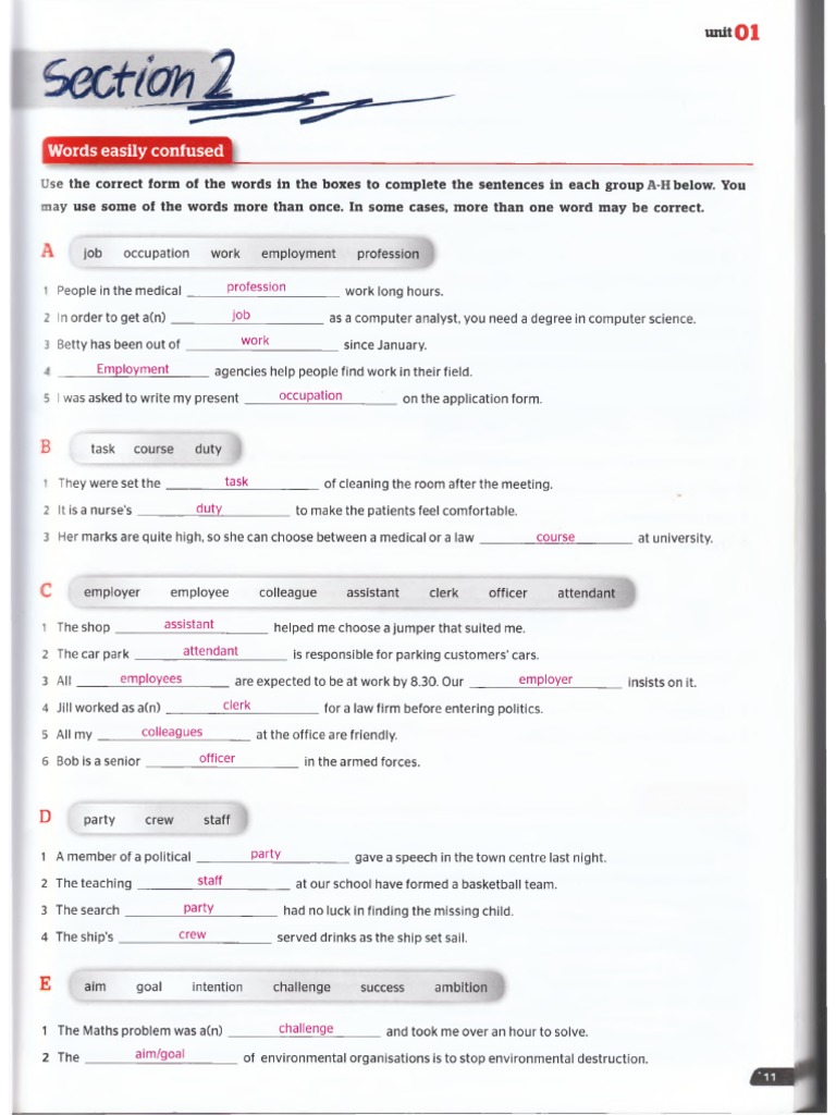 UOE B2 - Unit 1 Part 2 - KEYS | PDF | Verb | Part Of Speech