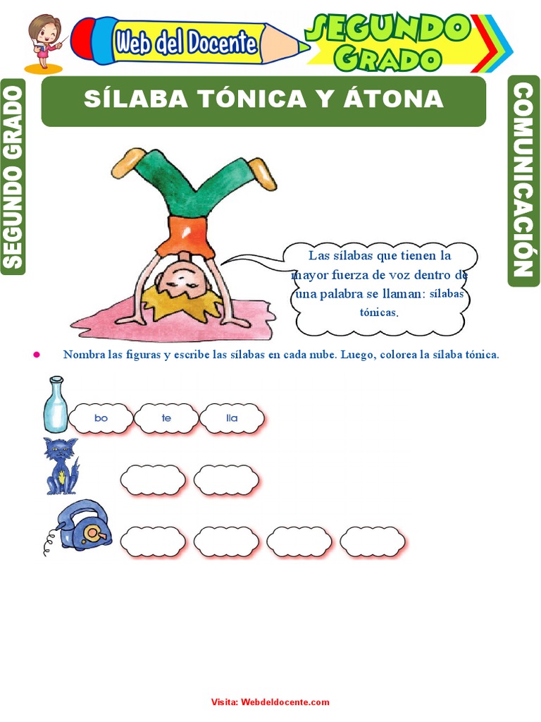 Sílaba Tónica y Átona para Segundo Grado de Primaria | PDF | Artes del ...