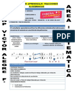 Sesión de Aprendizaje Fracciones Algebraicas Según Jec-Ii Bimestre