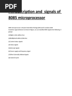 Pin Description and Signals of 8085 Microprocessor